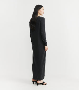 Cashmere Crew Dress - Carbon