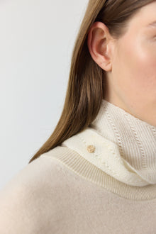  Cashmere Pointelle Bandana - Cream