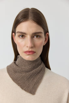  Cashmere Pointelle Bandana - Walnut