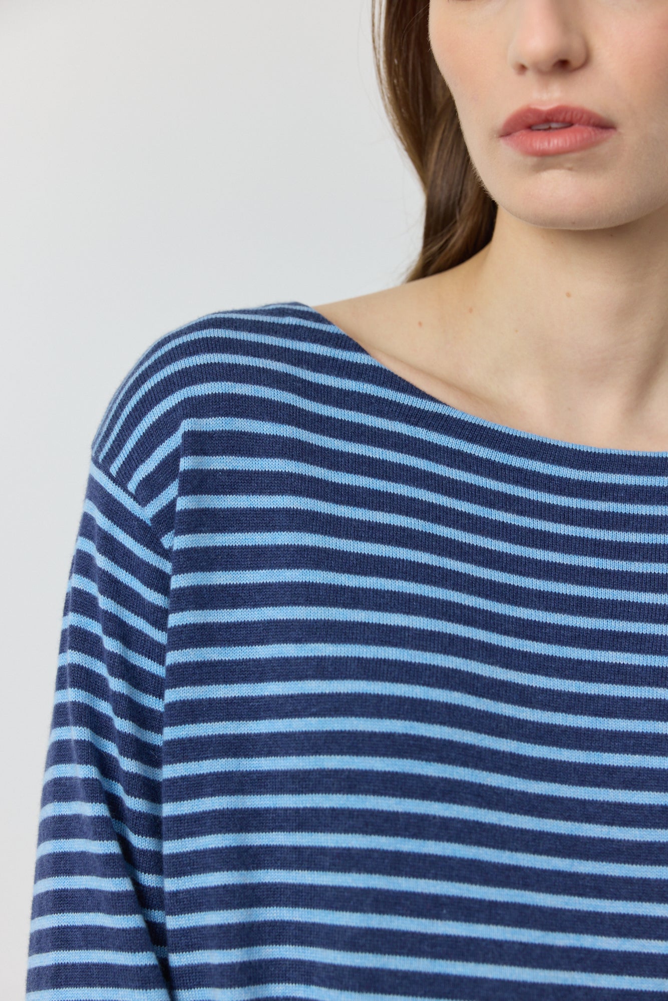 Breton Long Sleeve Tee - Indigo/Ice Blue