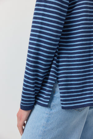 Breton Long Sleeve Tee - Indigo/Ice Blue