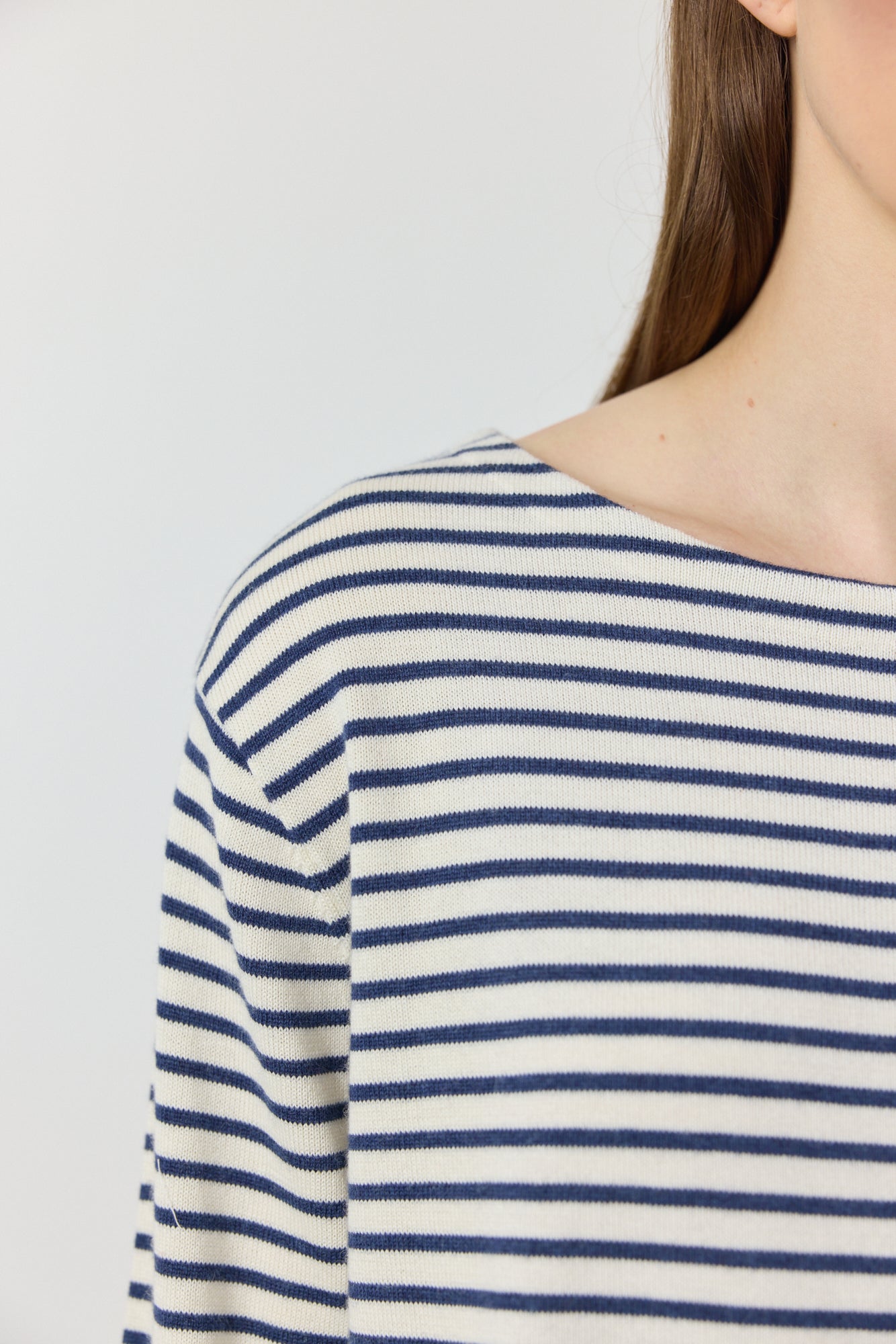 Breton Long Sleeve Tee - White/Indigo