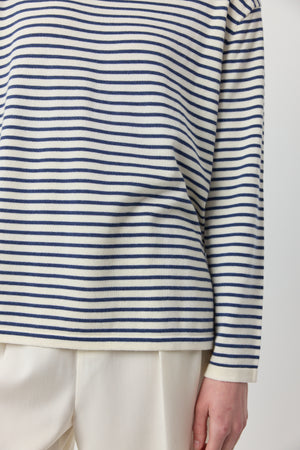 Breton Long Sleeve Tee - White/Indigo