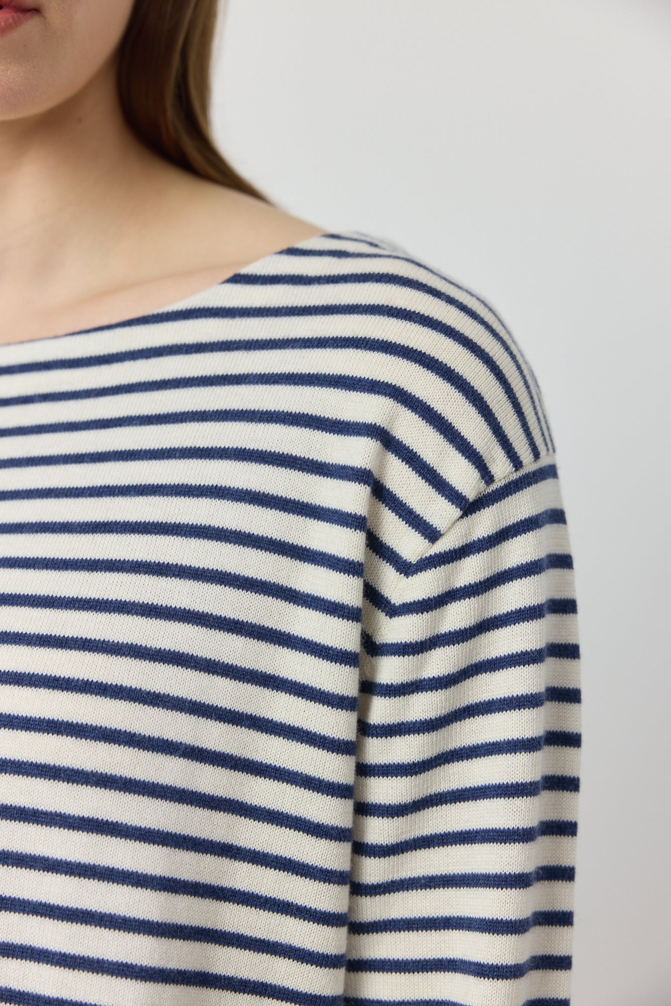 Breton Long Sleeve Tee - White/Indigo
