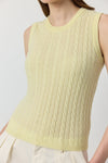 Cashmere Cable Tank - Lemon