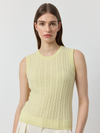 Cashmere Cable Tank - Lemon