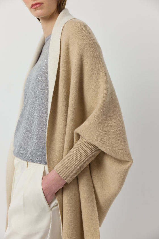 Cashmere Double Sided Jacket - Camel/Cream