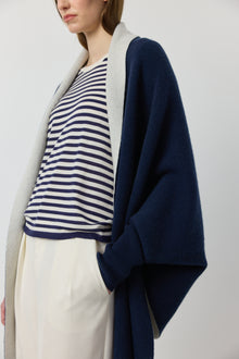  Cashmere Double Sided Jacket - Navy/Cream