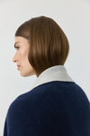 Cashmere Double Sided Jacket - Navy/Cream