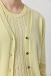 Essential Cashmere V Cardigan - Lemon