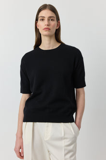  Essential Cashmere Crew Tee - Black