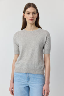  Essential Cashmere Crew Tee - Grey Melange