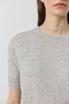 Essential Cashmere Crew Tee - Grey Melange