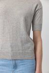 Essential Cashmere Crew Tee - Grey Melange