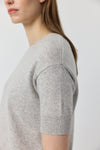 Essential Cashmere Crew Tee - Grey Melange