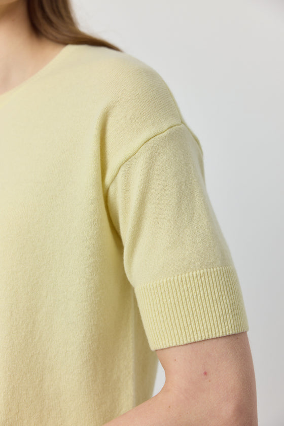 Essential Cashmere Crew Tee - Lemon