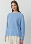 Cashmere Featherweight Oversize Crew - Malibu Blue