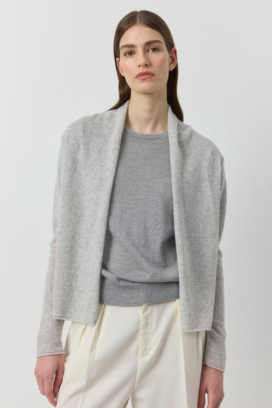 Essential Cashmere Featherweight Cardigan - Grey Melange