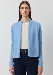  Cashmere Featherweight Cardigan - Malibu Blue