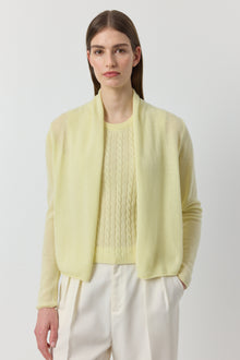  Cashmere Featherweight Cardigan - Lemon