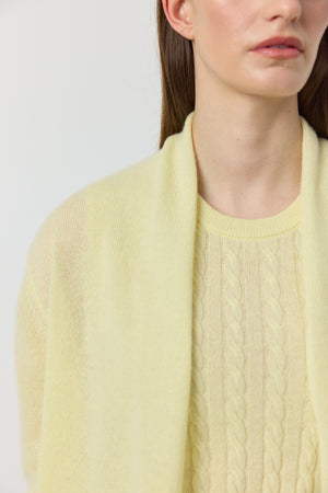 Essential Cashmere Featherweight Cardigan - Lemon