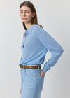 Featherweight Cashmere Polo - Malibu Blue