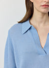 Featherweight Cashmere Polo - Malibu Blue