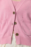 Luxe Cashmere Cardigan with Pockets - Pink Melange