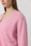 Luxe Cashmere Cardigan with Pockets - Pink Melange