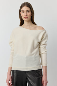  Cashmere Off Shoulder Sweater - Cream