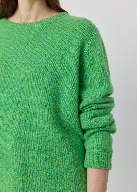 Cashmere Relaxed 5gg Crew - Green Melange