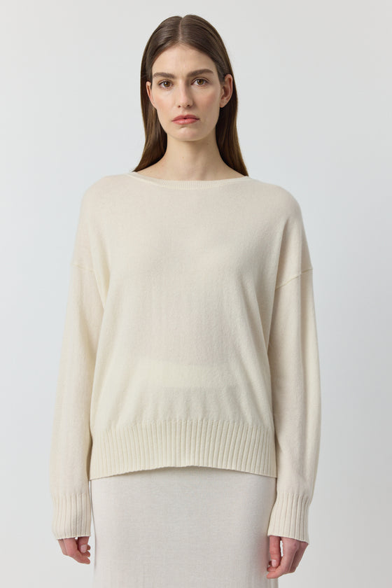 Essential Cashmere Relaxed Crewneck - Cream