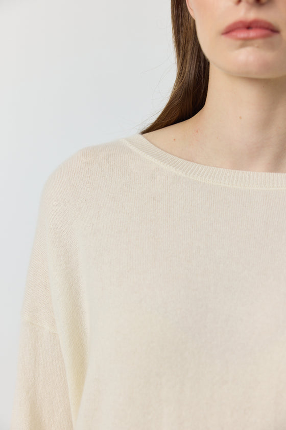 Essential Cashmere Relaxed Crewneck - Cream