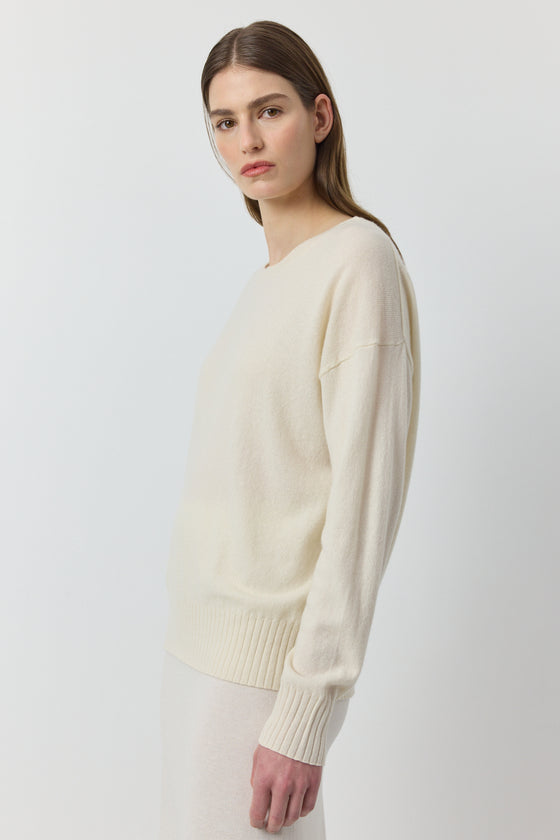 Essential Cashmere Relaxed Crewneck - Cream