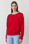 Essential Cashmere Relaxed Crewneck - Red