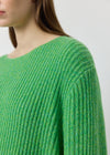 Cashmere Rib Sweater - Green Melange