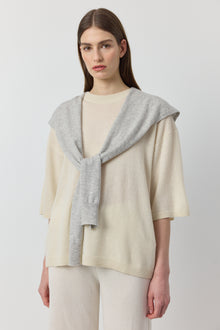  Cashmere Sweater Scarf - Grey Melange