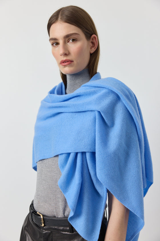 Cashmere Travel Wrap & Bag - Ibiza Blue