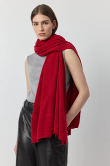  Cashmere Travel Wrap & Bag - Red