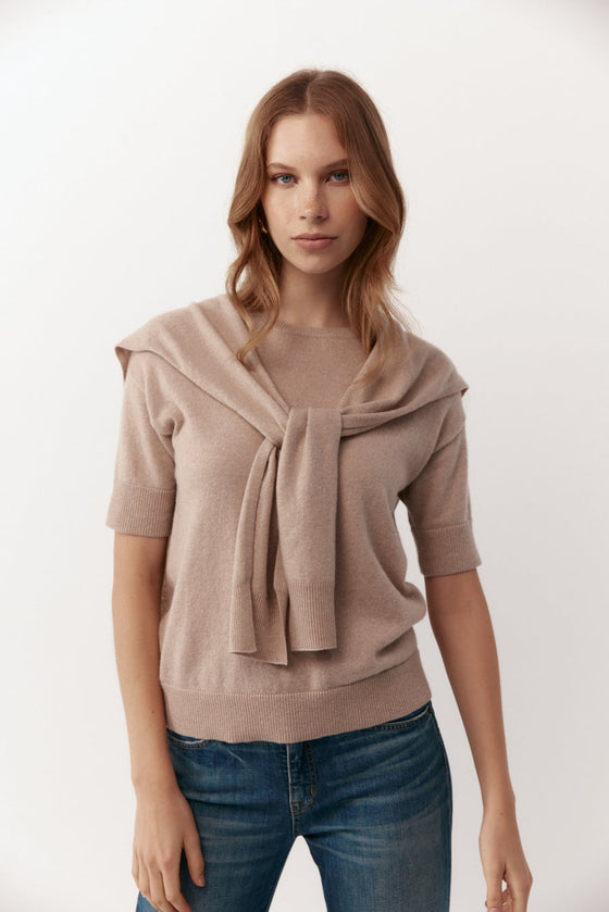 Cashmere Sweater Scarf - Stone