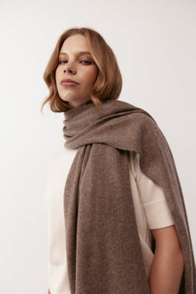  Cashmere Travel Wrap & Bag - Walnut