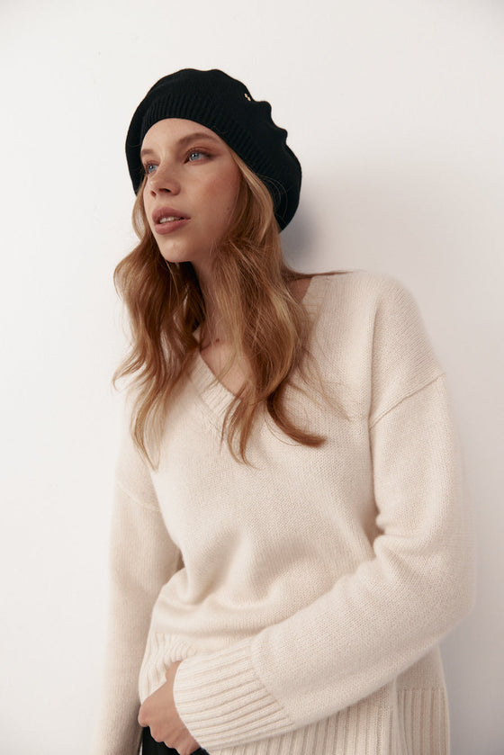 Cashmere Beret - Black