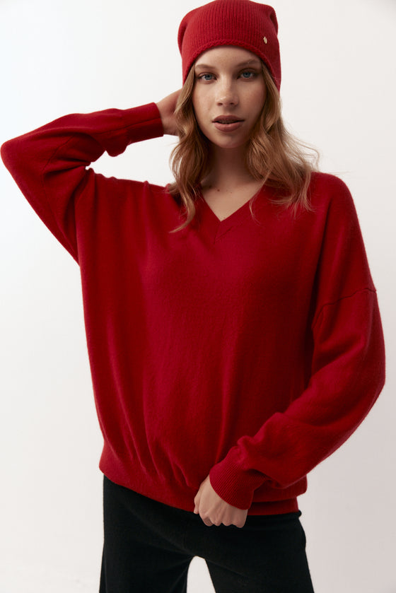 Relaxed Cashmere V Sweater