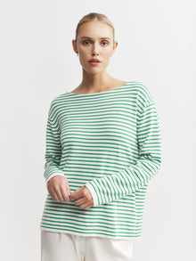  Breton Long Sleeve Tee - White/Green