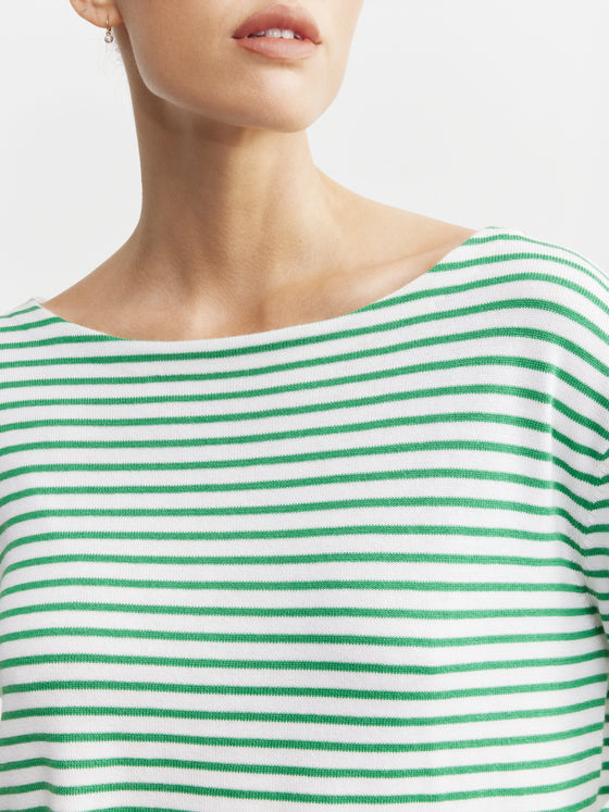 Breton Long Sleeve Tee - White/Green