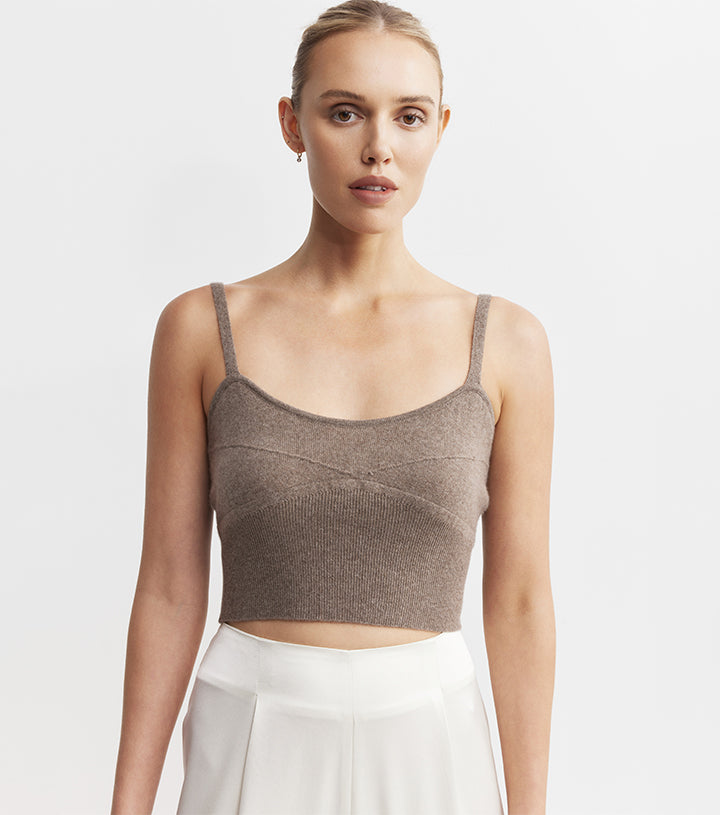 Cashmere Bralette - Walnut