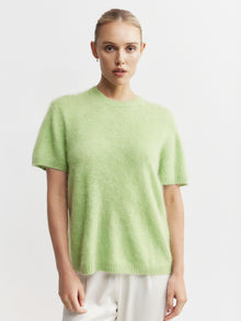  Brushed Cashmere Tee - Green Melange