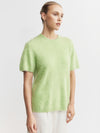 Brushed Cashmere Tee - Green Melange