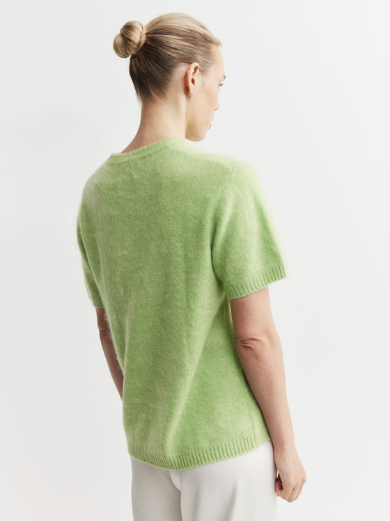 Brushed Cashmere Tee - Green Melange