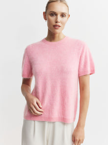  Brushed Cashmere Tee - Pink Marle